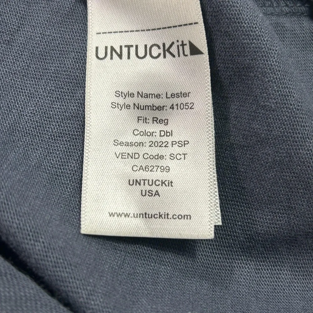 UNTUCKit Shirt Mens‎ 3XL Blue Lester Jersey Cotton Button Front Long Sleeve